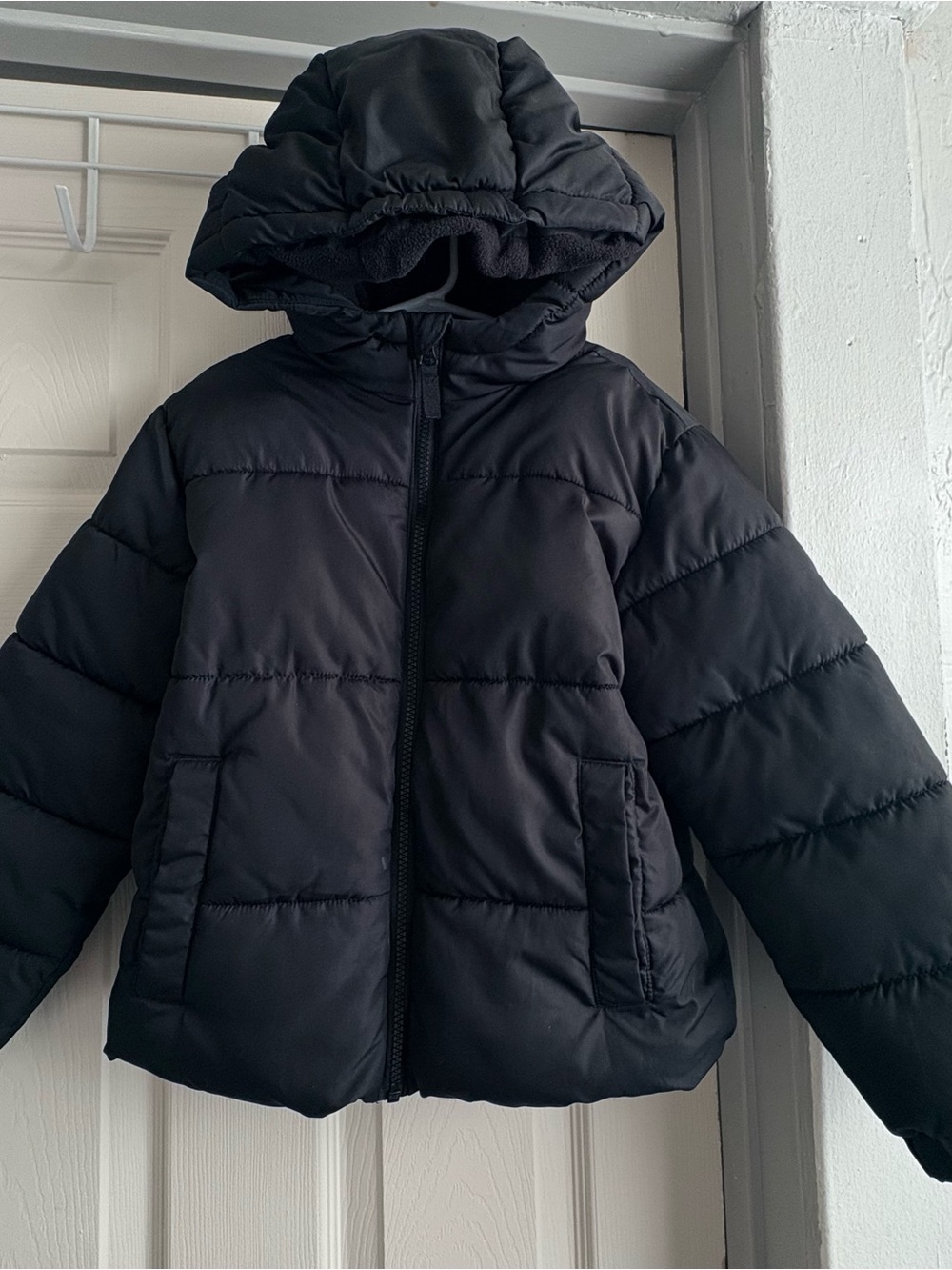 Swiss Tech Black Hooded Puffer Jacket for Kids